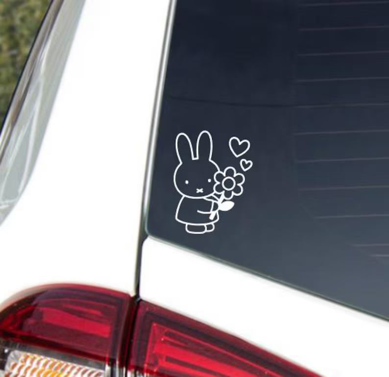 Miffy flower Decal - Die Cut Vinyl Decal