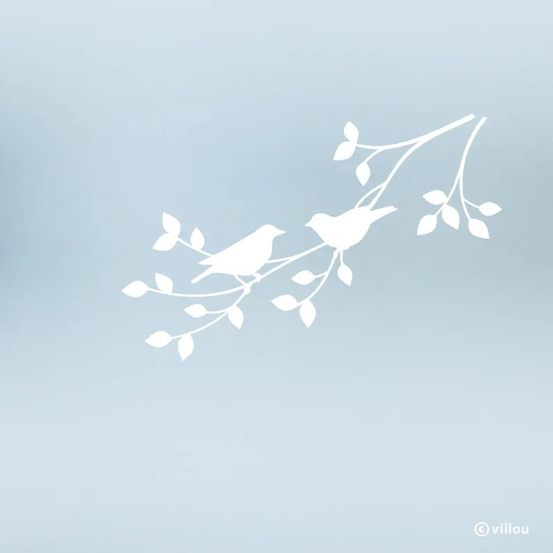 birds window decals translucent pictures decor silhouettes BIRDS on branch silhouette birds decals diy | Die Cut Vinyl Decal