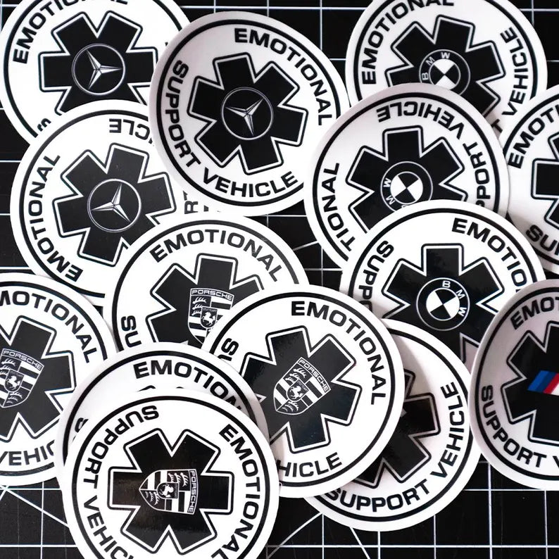 Emotional Support Vehicle "BMW" Decal Sticker Die Cut Vinyl Decal