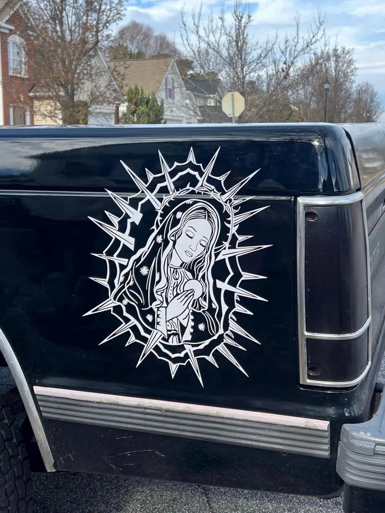 Virgen De Guadalupe Decal Large Graphic for Trucks | Cars | Walls | SVG | SUV | Removable | Christmas Gift | Gifts for Him | Gifts for Her Die Cut Vinyl Decal