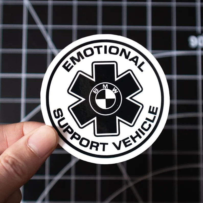 Emotional Support Vehicle "BMW" Decal Sticker Die Cut Vinyl Decal