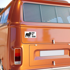 Bulldog Baby On Board Bumper Sticker | Weather-Resistant Car Decal Die Cut Vinyl Decal