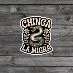 Chinga La Migra Decal/Car Magnet – Immigrant Rights Quote Decal - Die Cut Vinyl Decal