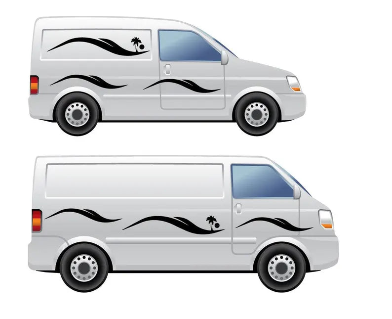 Palm Pinstripe Vehicle Decals stripes for campervan motorhome vehicle Transit Van Die Cut Vinyl Decal
