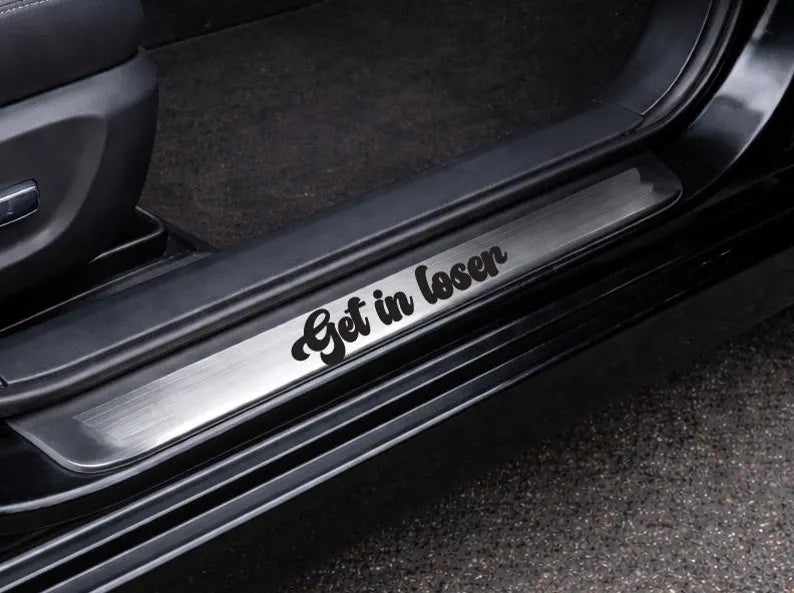 Get In Loser Decal | Funny Car Vinyl Decal | Car Threshold Sticker  Die Cut Vinyl Decal