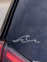 Minimalist Wave Car Decal | Die Cut Vinyl Decal