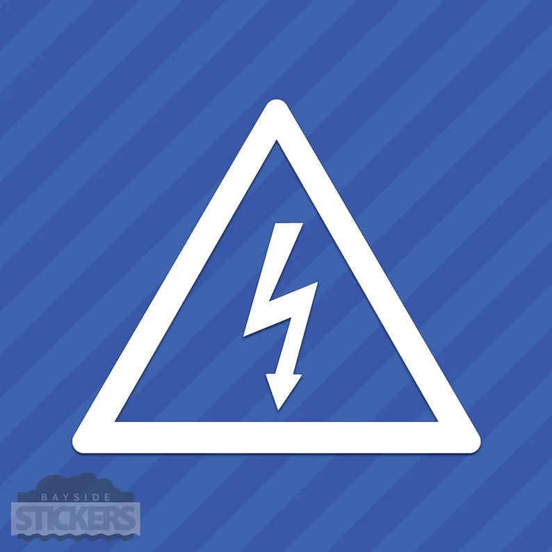 High Voltage Electrical Shock Hazard Warning Symbol Vinyl Decal | Die Cut Vinyl Decal