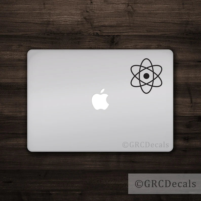 Atom Decal Mac Apple Logo Cover Laptop Vinyl Decal | Die Cut Vinyl Decal