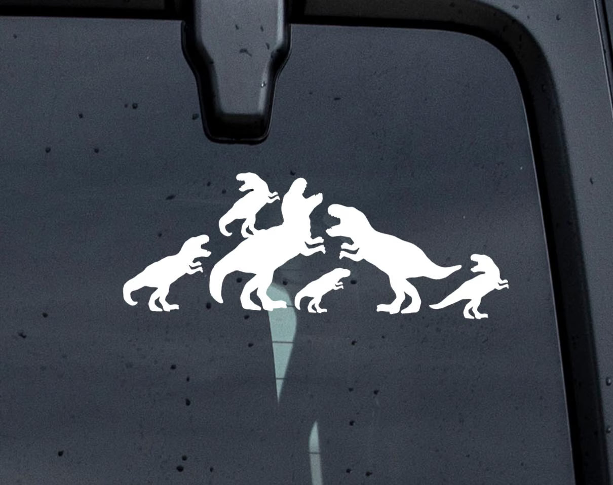 Dino Car Decal - Etsy |  Die Cut Vinyl Decal