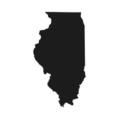 illinois‑state‑outline‑vinyl‑sticker black die cut decal for vehicle windows laptops