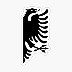 Matte Black Albanian Eagle Car Window Die Cut Vinyl Decal