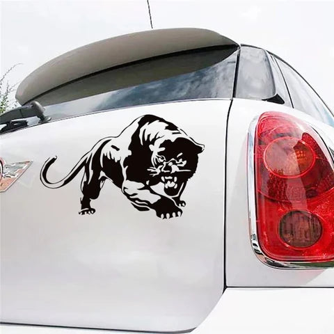 black Panther funny car sticker vinyl decal silver/black for auto car stickers styling car decoration Die Cut Vinyl Decal
