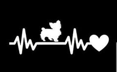 Yorkie heart Die Cut Vinyl Decal