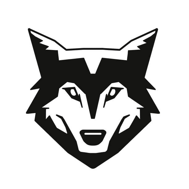 Wolf Wolf black-and-white Die Cut Vinyl Decal