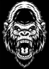 ferocious gorilla head  Die Cut Vinyl Decal