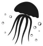 Jellyfish Icon Illustration In Black Sticker Die Cut Vinyl Decal