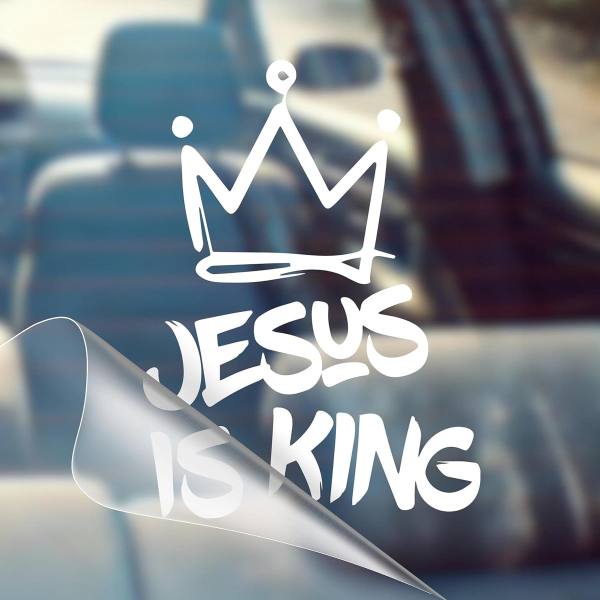 jesus is king vinyl decal black die cut Christian sticker for cars trucks windows laptops