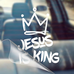 jesus is king vinyl decal black die cut Christian sticker for cars trucks windows laptops