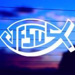 Jesus Fish Outline vinyl die cut decal for cars trucks laptops