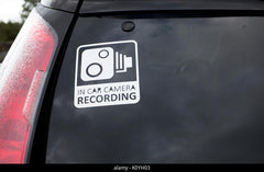 A camera inside the car recording Die Cut Vinyl Decal