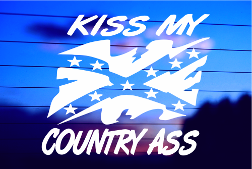 Kiss My Country Ass vinyl die cut decal for cars trucks laptops windows