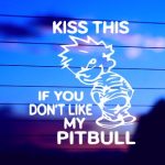 kiss this pitbull decal close up