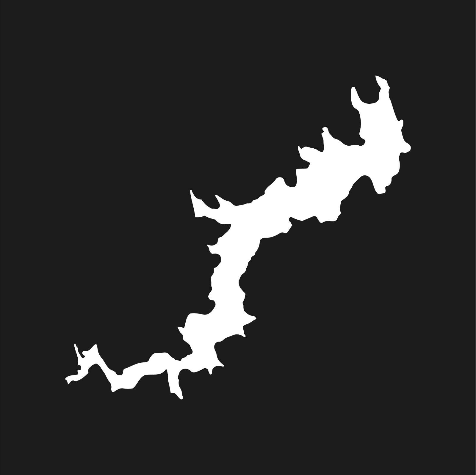 lake wallenpaupack vinyl outline decal white die cut outdoor sticker for vehicles and laptops
