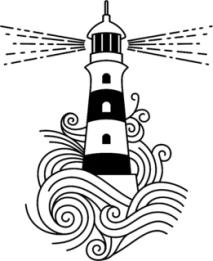 Lighthouse Among Waves Illustration Sticker Die Cut Vinyl Decal