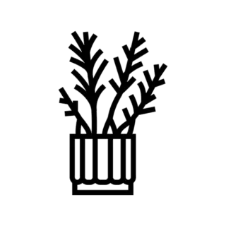 Line Art of a Potted Plant Transfer Sticker Die Cut Vinyl Decal