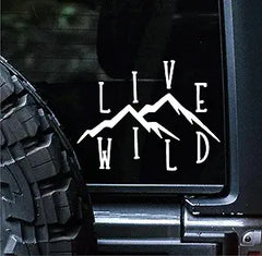 live wild wanderlust vinyl decal black die cut travel and outdoor sticker for cars trucks windows laptops