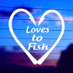 Loves to Fish Hooks Vinyl Decal