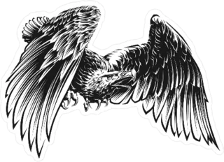 Majestic Black and White Eagle Sticker Die Cut Vinyl Decal