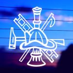 fire cross decal close up