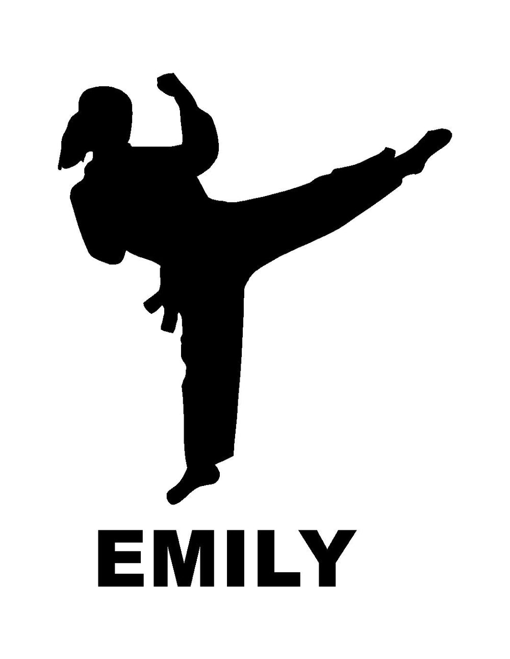 martial-arts-vinyl-decal black die cut decal for vehicle windows laptops