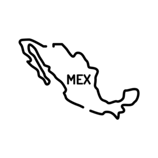 Mexico Map Black Line Icon Sticker Die Cut Vinyl Decal