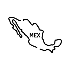 Mexico Map Black Line Icon Sticker Die Cut Vinyl Decal
