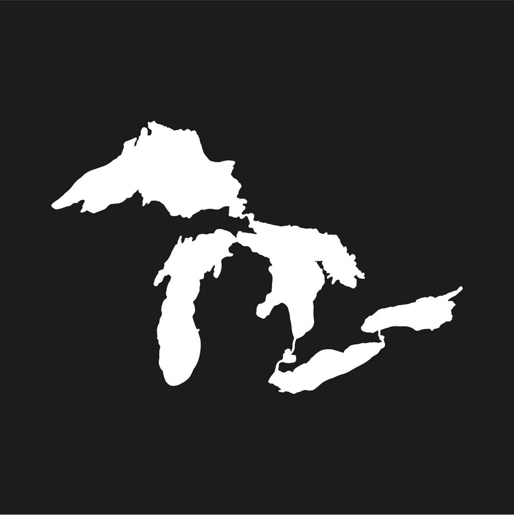 michigan‑great‑lakes‑vinyl‑sticker white die cut decal for vehicle windows laptops