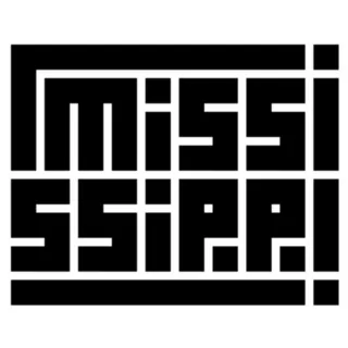 Mississippi Text Logo In Black Color. Sticker Die Cut Vinyl Decal