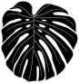 Monstera Leaf Black And White Sticker Die Cut Vinyl Decal
