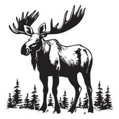 Mountain Moose Black Sticker Die Cut Vinyl Decal