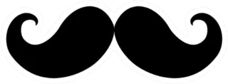 Mustache Black Icon Sticker Die Cut Vinyl Decal