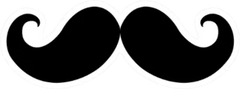 Mustache Black Icon Sticker Die Cut Vinyl Decal