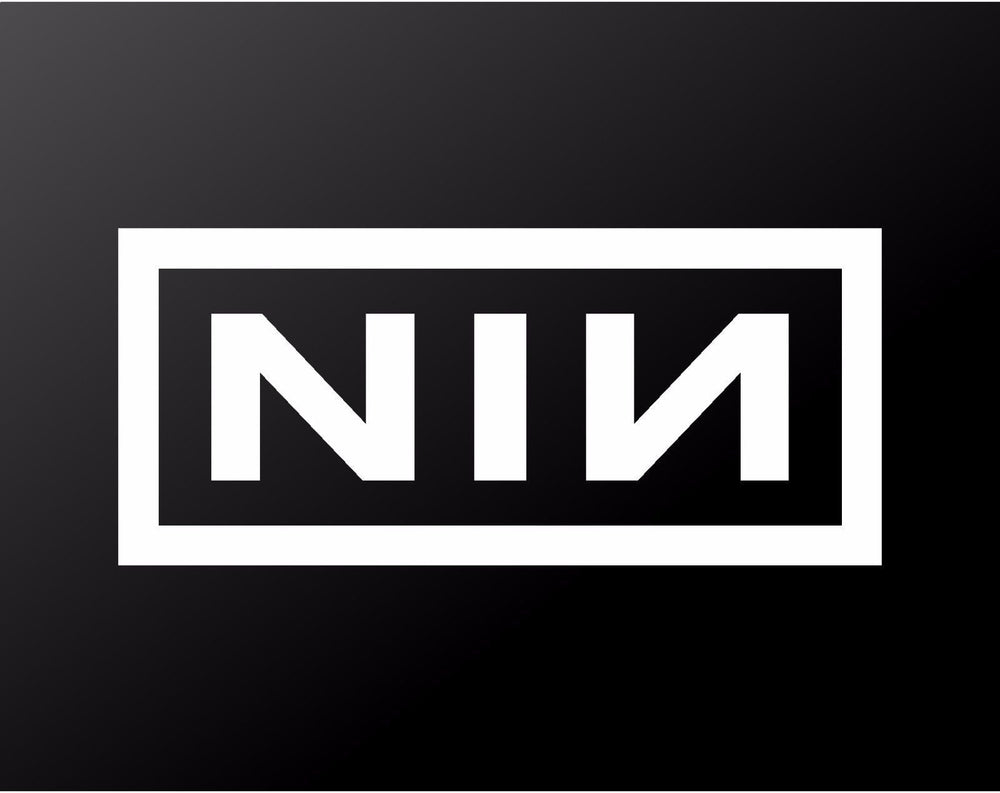 nin‑logo‑vinyl‑decal white waterproof for cars trucks laptops