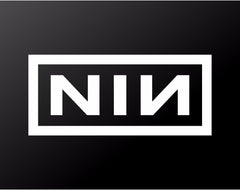nin‑logo‑vinyl‑decal white waterproof for cars trucks laptops