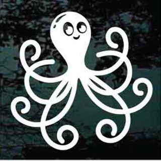 Octopus Cartoon Decals | Die Cut Vinyl Decal