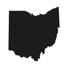 ohio‑state‑outline‑vinyl‑sticker black die cut decal for vehicle windows laptops