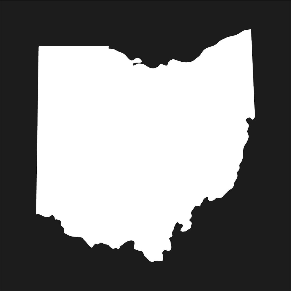 ohio‑state‑outline‑vinyl‑sticker white die cut decal for vehicle windows laptops