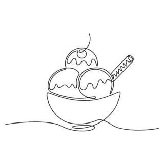 One Continuous Line Ice Cream Sticker Die Cut Vinyl Decal