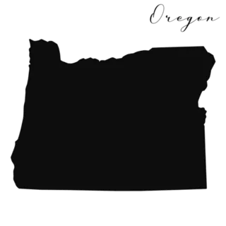 Oregon Black Silhouette Map Sticker Die Cut Vinyl Decal
