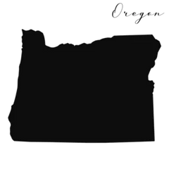Oregon Black Silhouette Map Sticker Die Cut Vinyl Decal